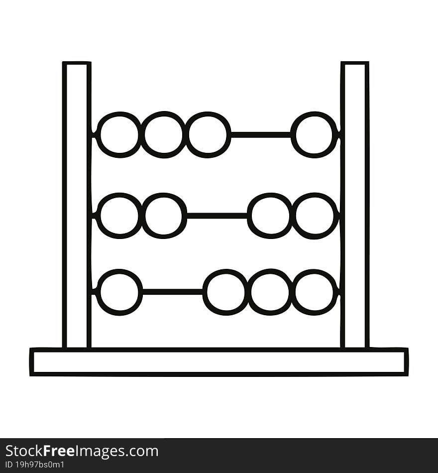 line drawing cartoon maths abacus