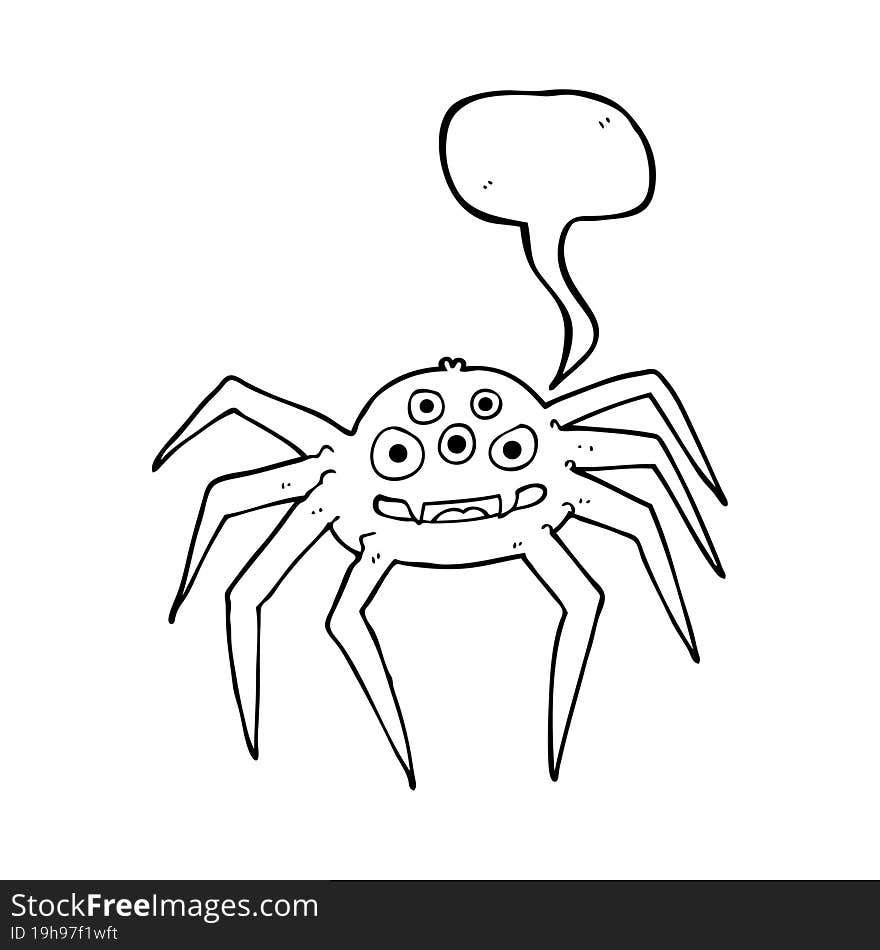 speech bubble cartoon spider