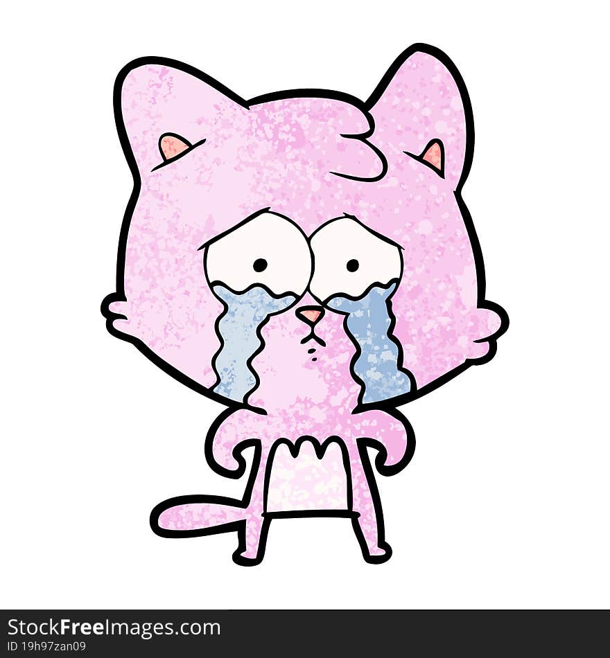 cartoon crying cat. cartoon crying cat