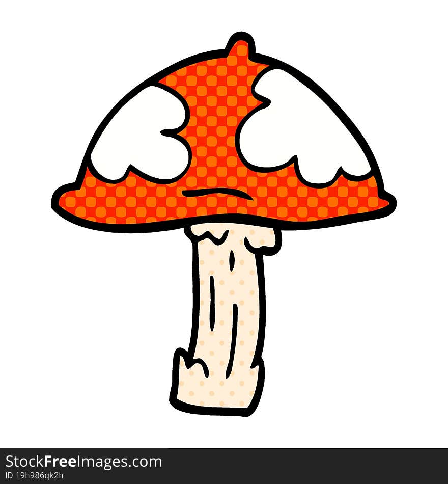 cartoon doodle poisonous toadstool