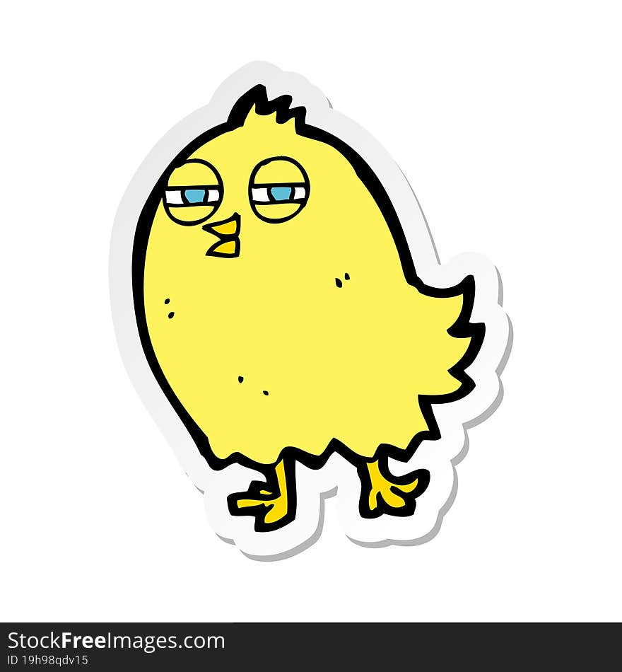 Sticker Of A Funny Cartoon Bird