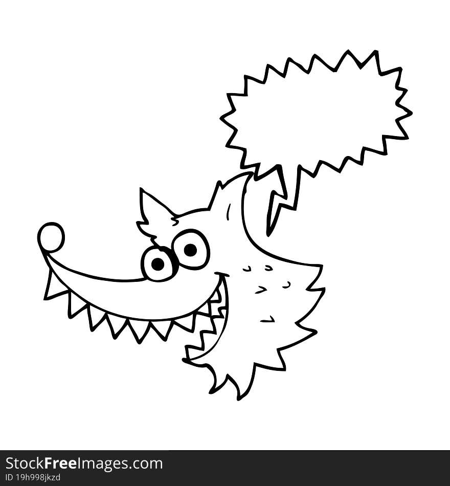 speech bubble cartoon crazy wolf