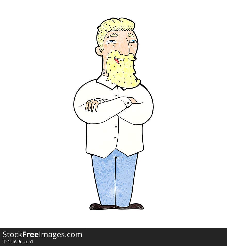 Cartoon Happy Man With Beard