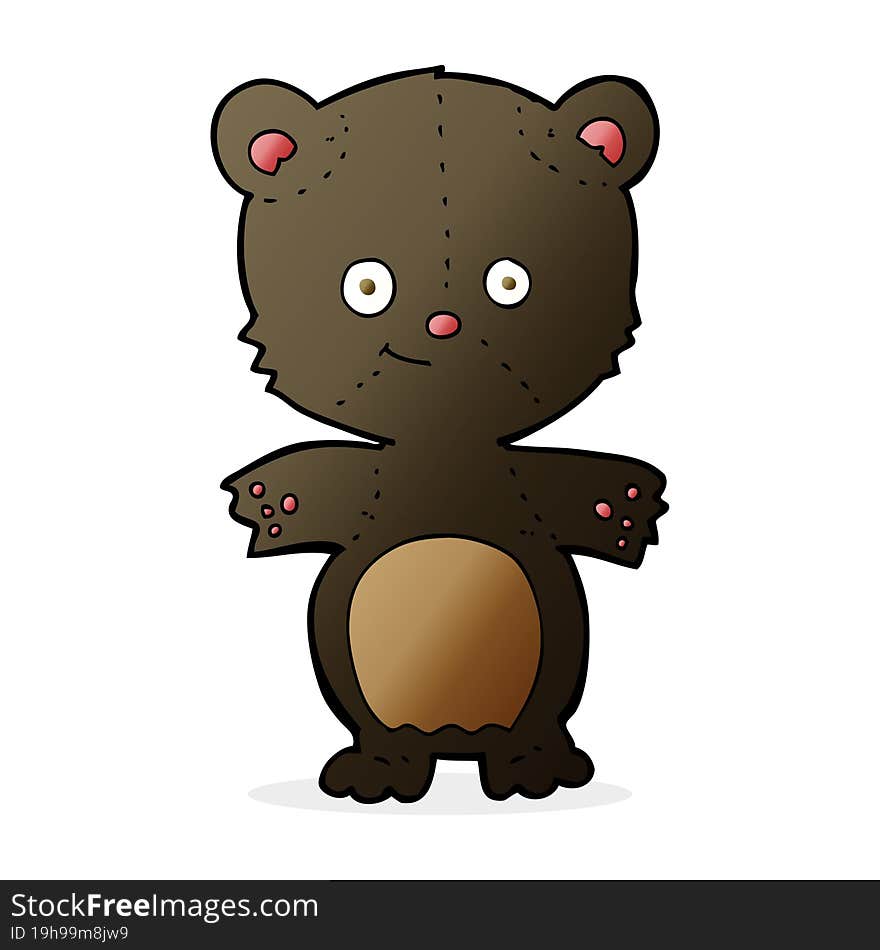 Cartoon Happy Black Bear