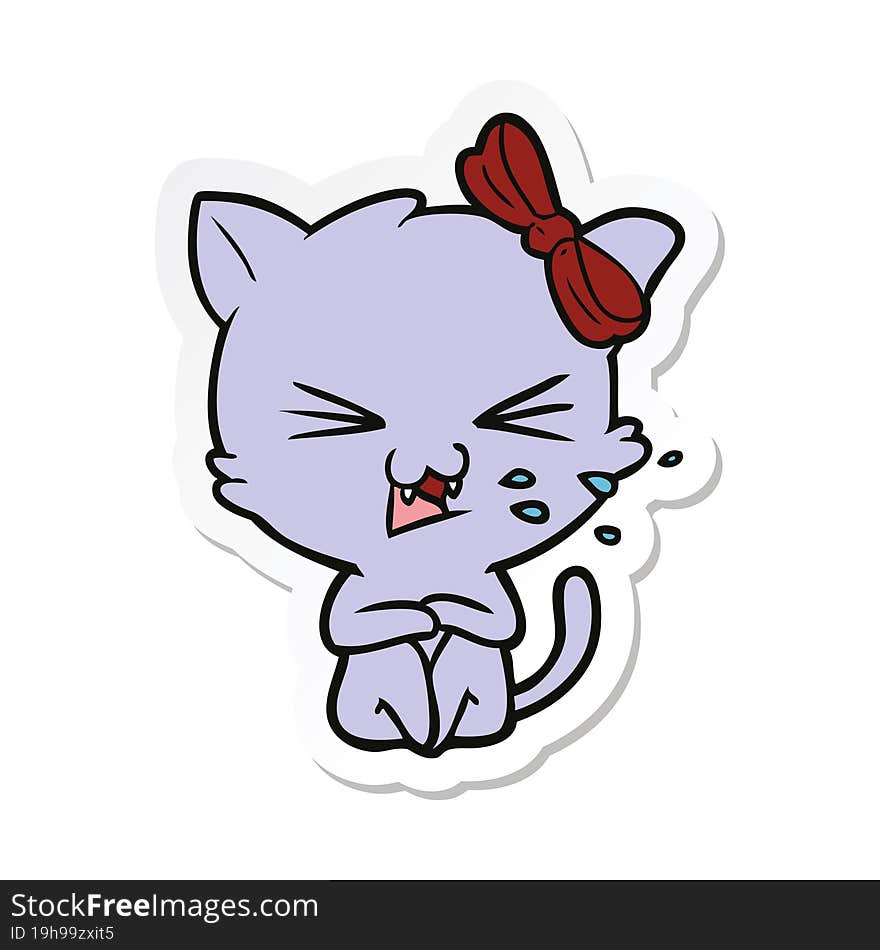 Sticker Of A Cartoon Cat