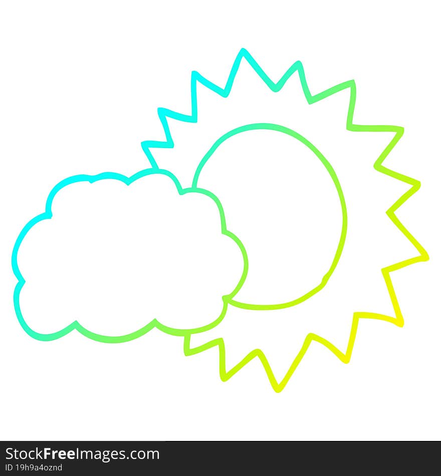 cold gradient line drawing cartoon weather