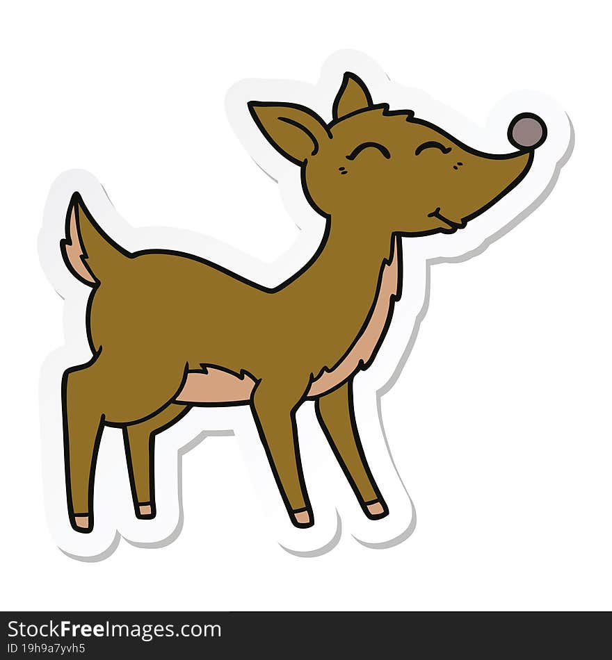 Sticker Of A Cartoon Deer