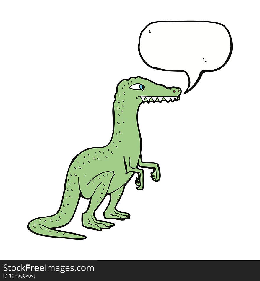 cartoon dinosaur with speech bubble