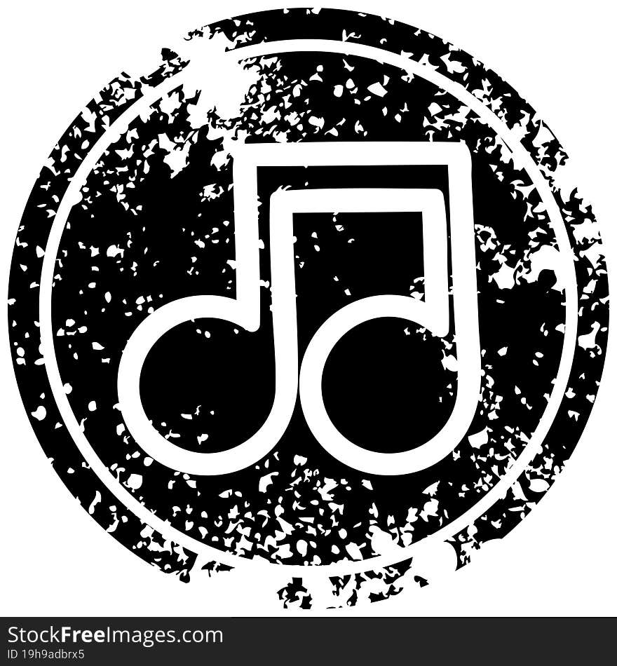 Musical Note Distressed Icon