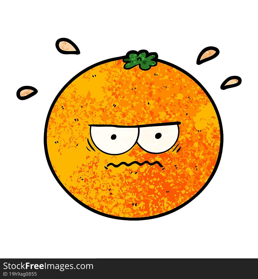 cartoon angry orange. cartoon angry orange