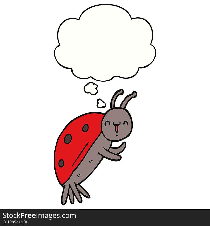 cute cartoon ladybug and thought bubble