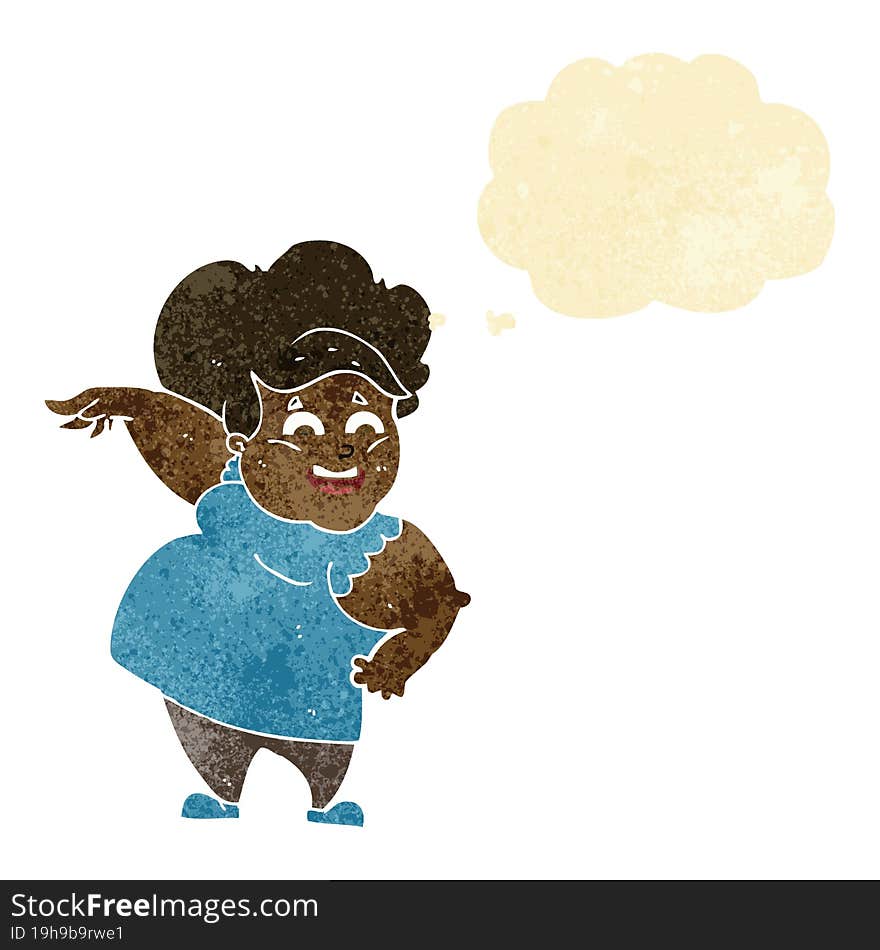 Cartoon Overweight Woman With Thought Bubble