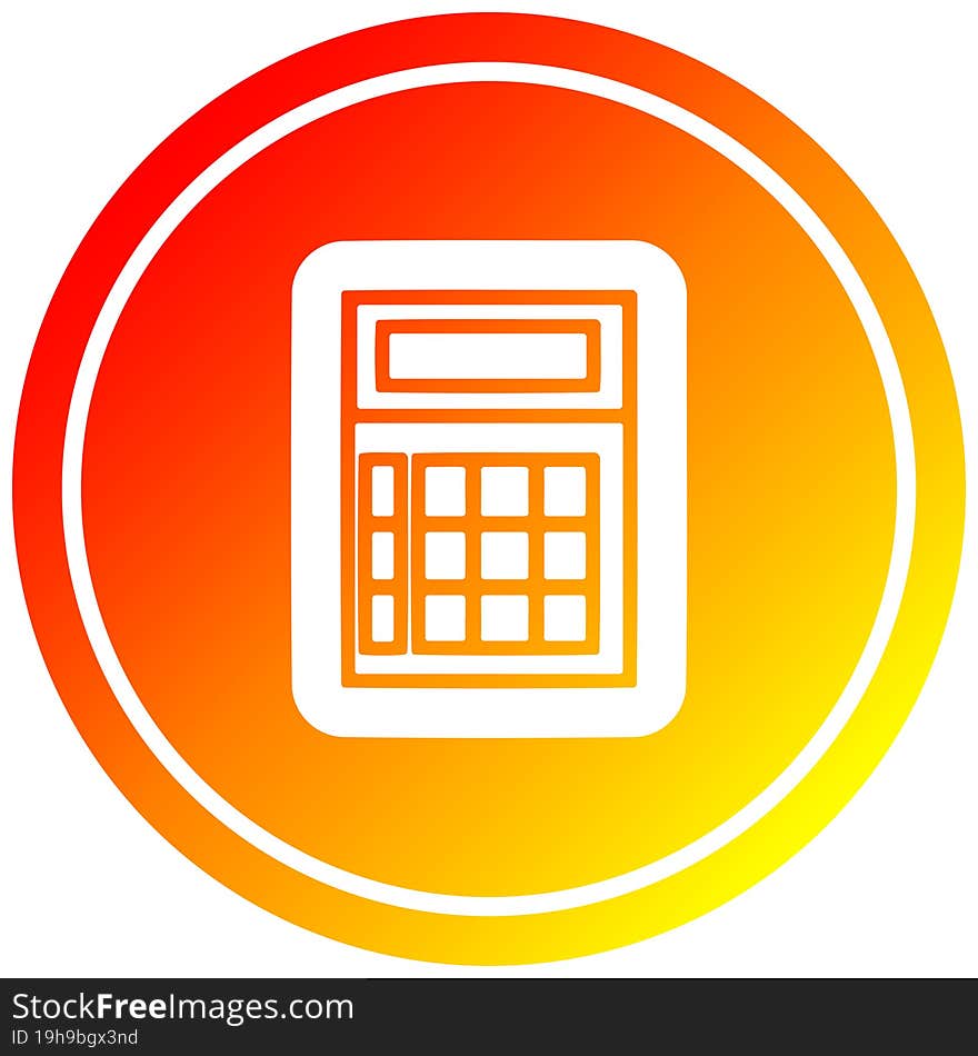 math calculator circular in hot gradient spectrum