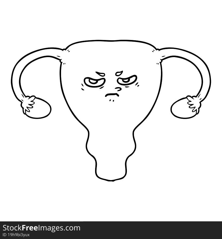 cartoon angry uterus. cartoon angry uterus