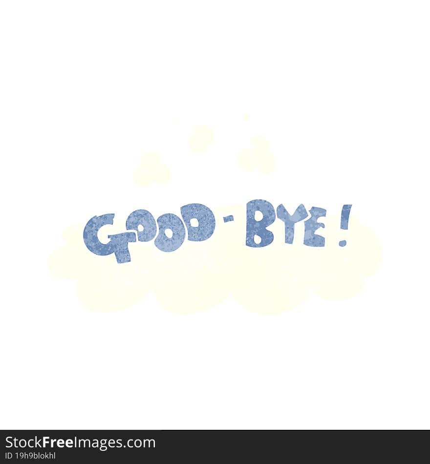 retro cartoon good-bye symbol