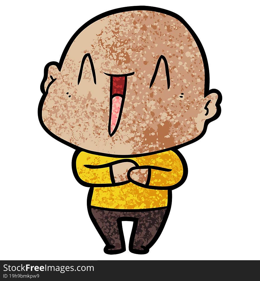 happy cartoon bald man. happy cartoon bald man