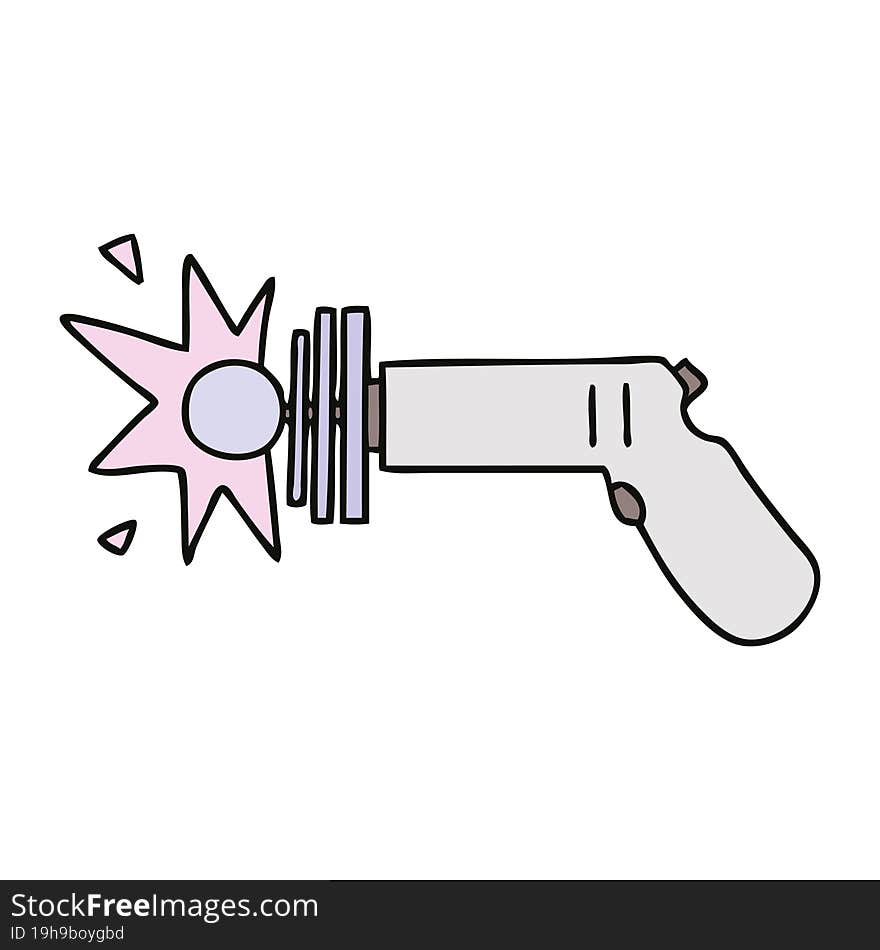 Quirky Hand Drawn Cartoon Ray Gun