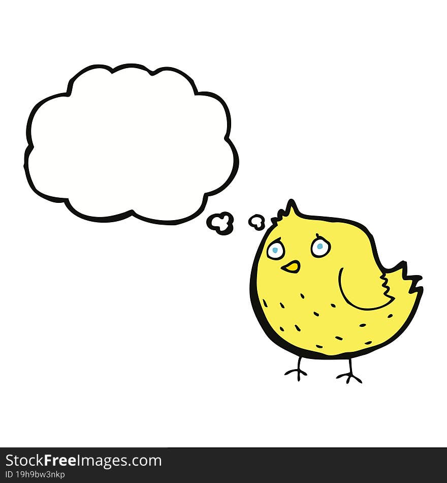 Cartoon Bird With Thought Bubble