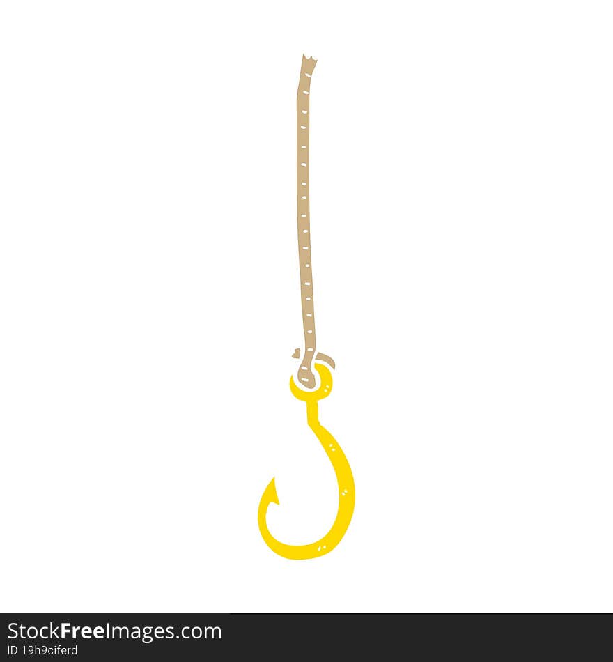 flat color style cartoon fish hook