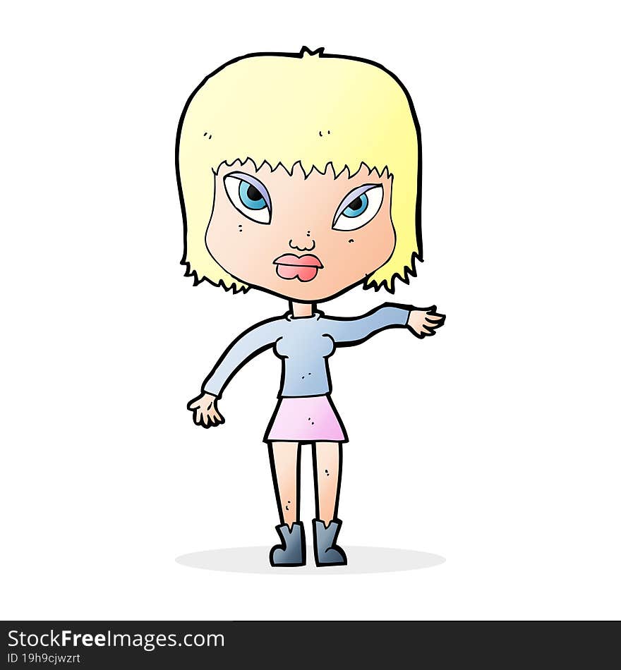 cartoon woman making gesture