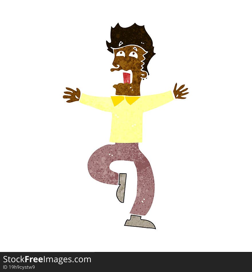 Cartoon Terrified Man