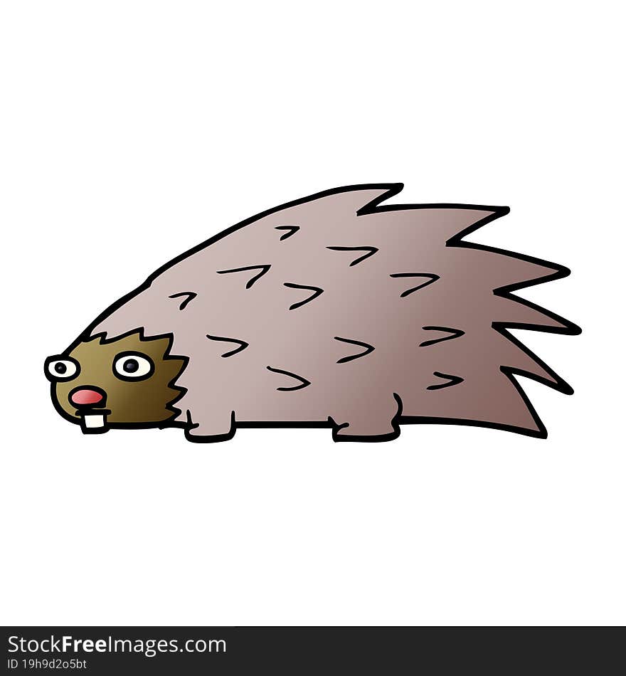 cartoon doodle spiky hedgehog