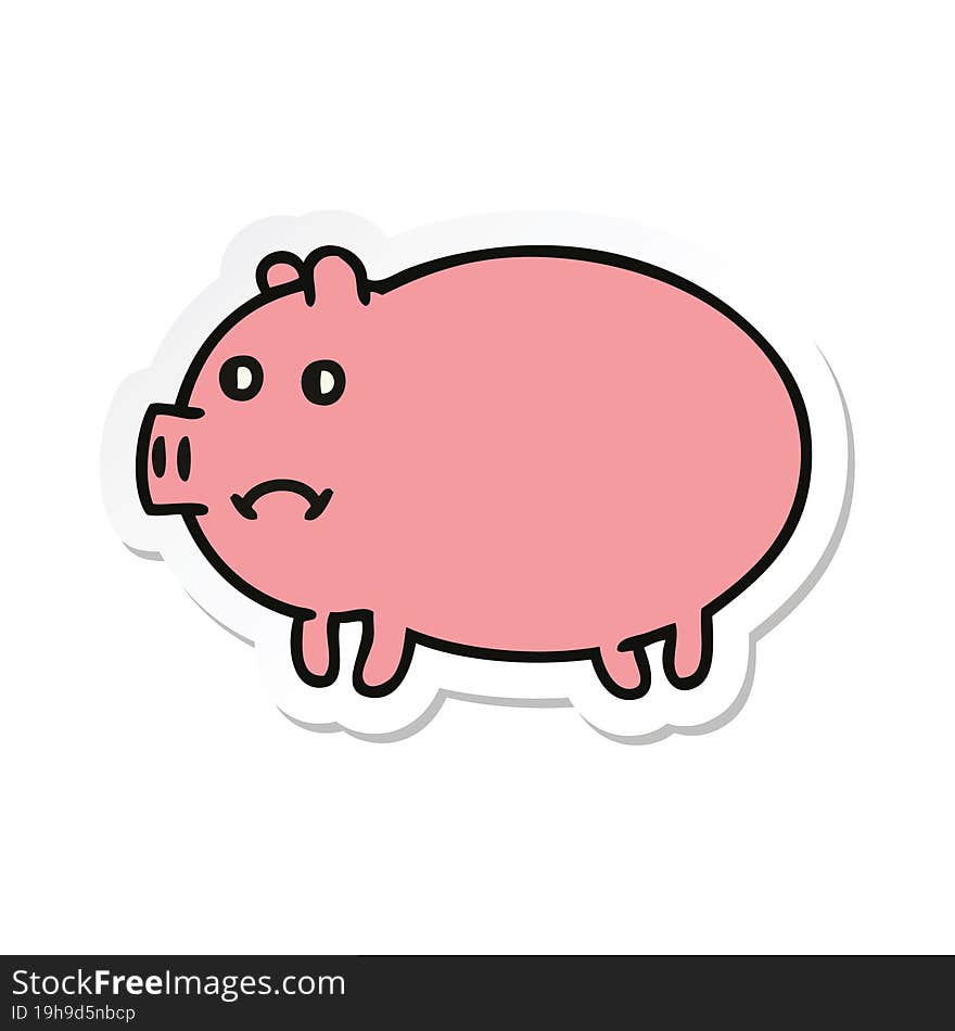 Sticker Of A Cute Cartoon Pig