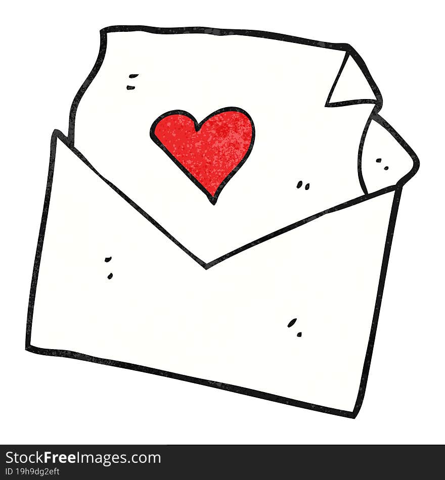 Textured Cartoon Love Letter