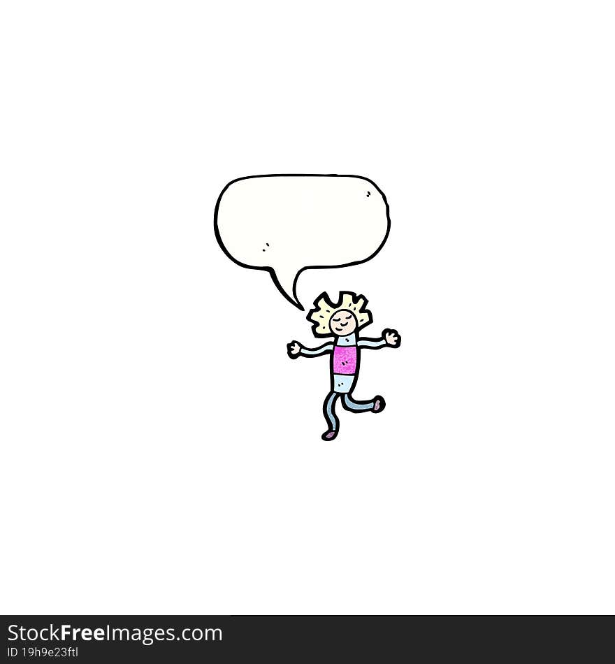 Cartoon Doll With Speech Bubble