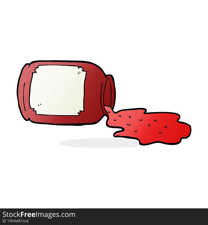 cartoon spilled jam