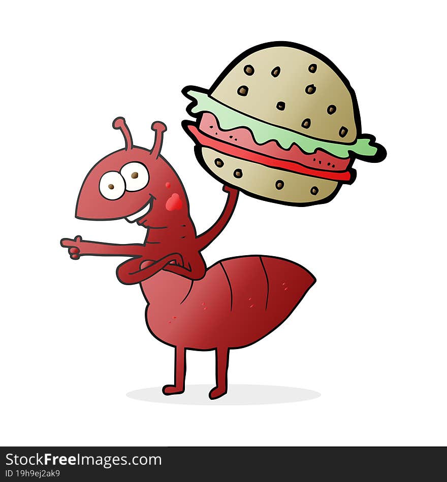 cartoon ant carrying food