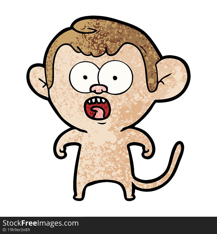 cartoon shocked monkey. cartoon shocked monkey