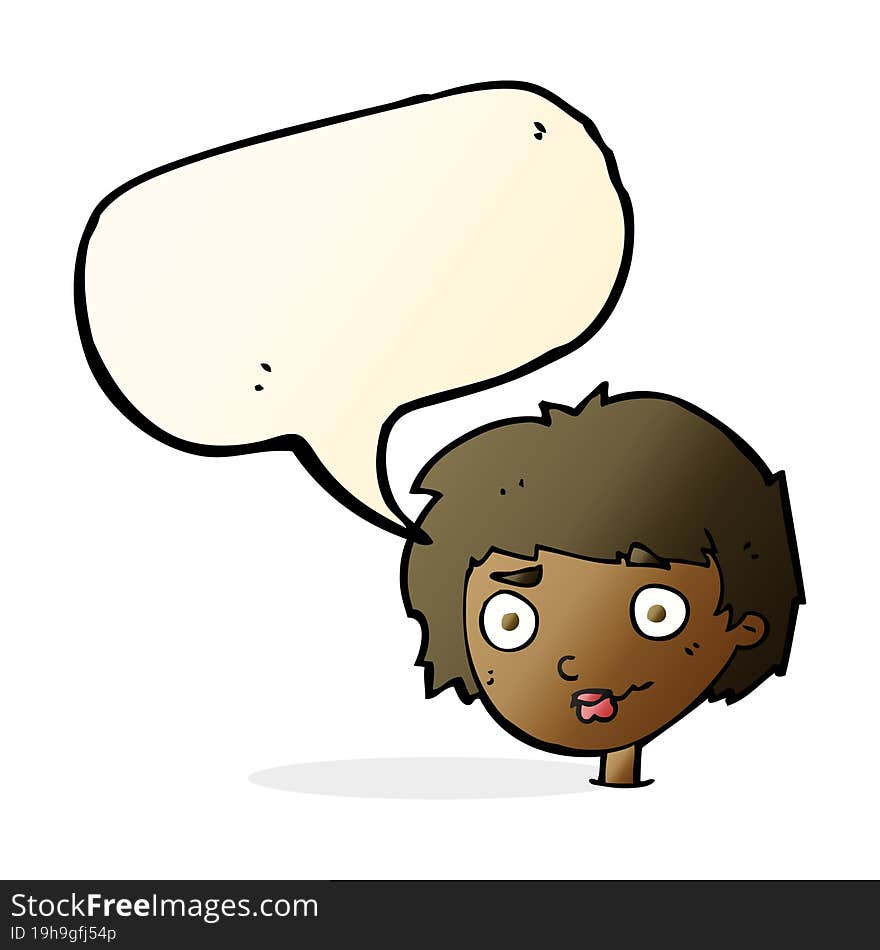 cartoon confused woman with speech bubble