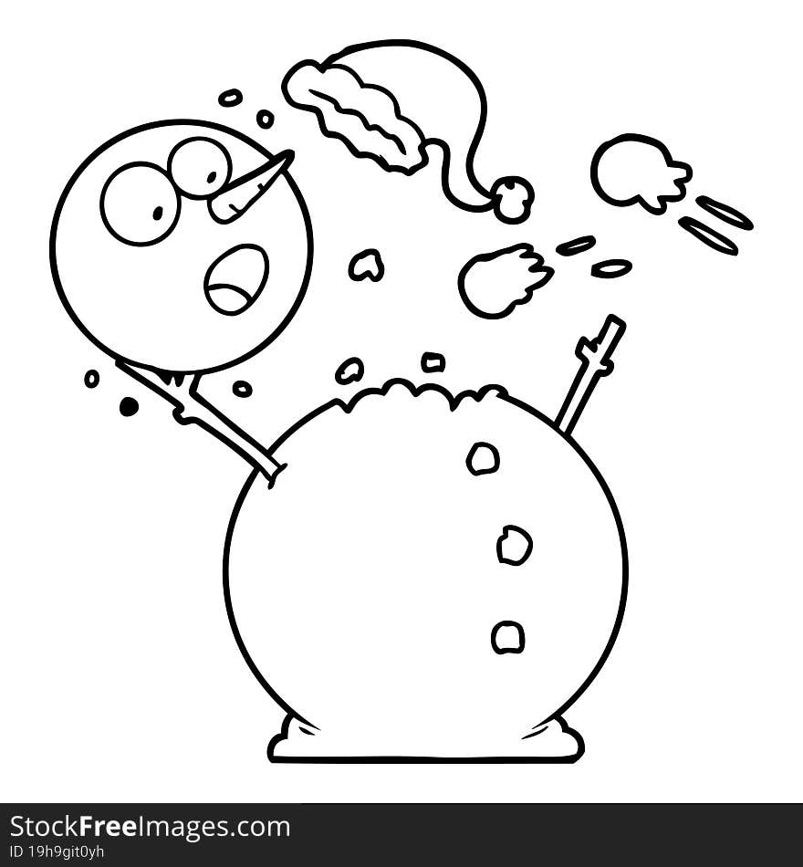 snowman in snowball fight. snowman in snowball fight