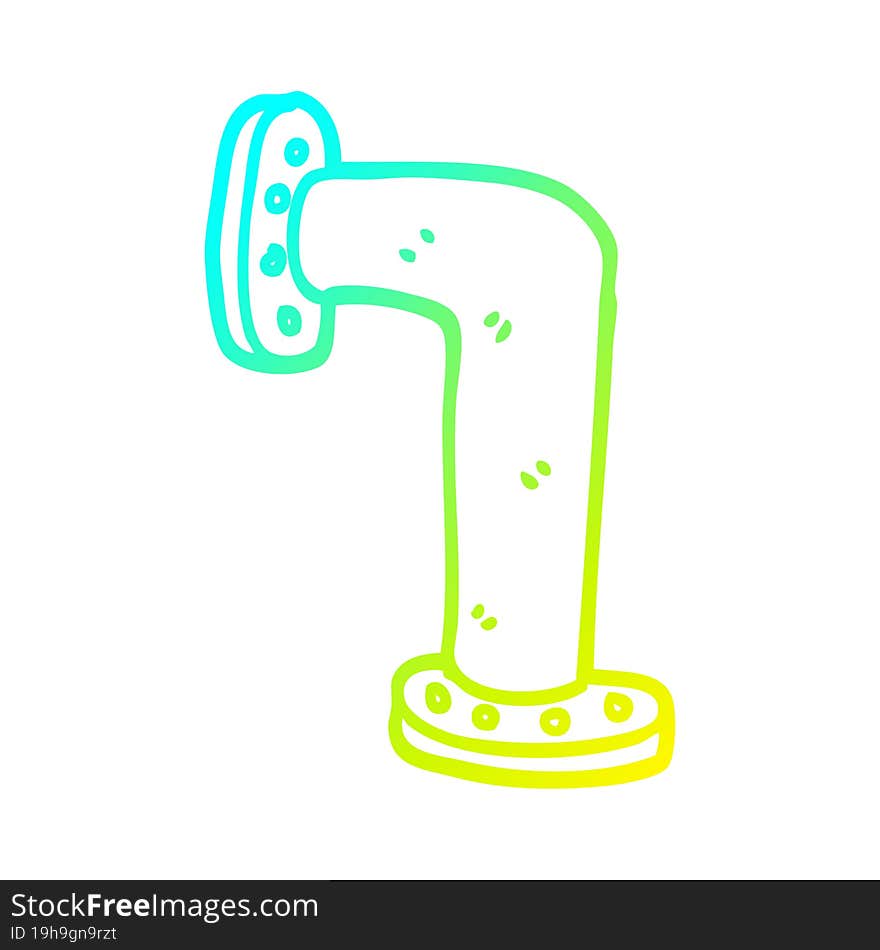 cold gradient line drawing cartoon water pipe