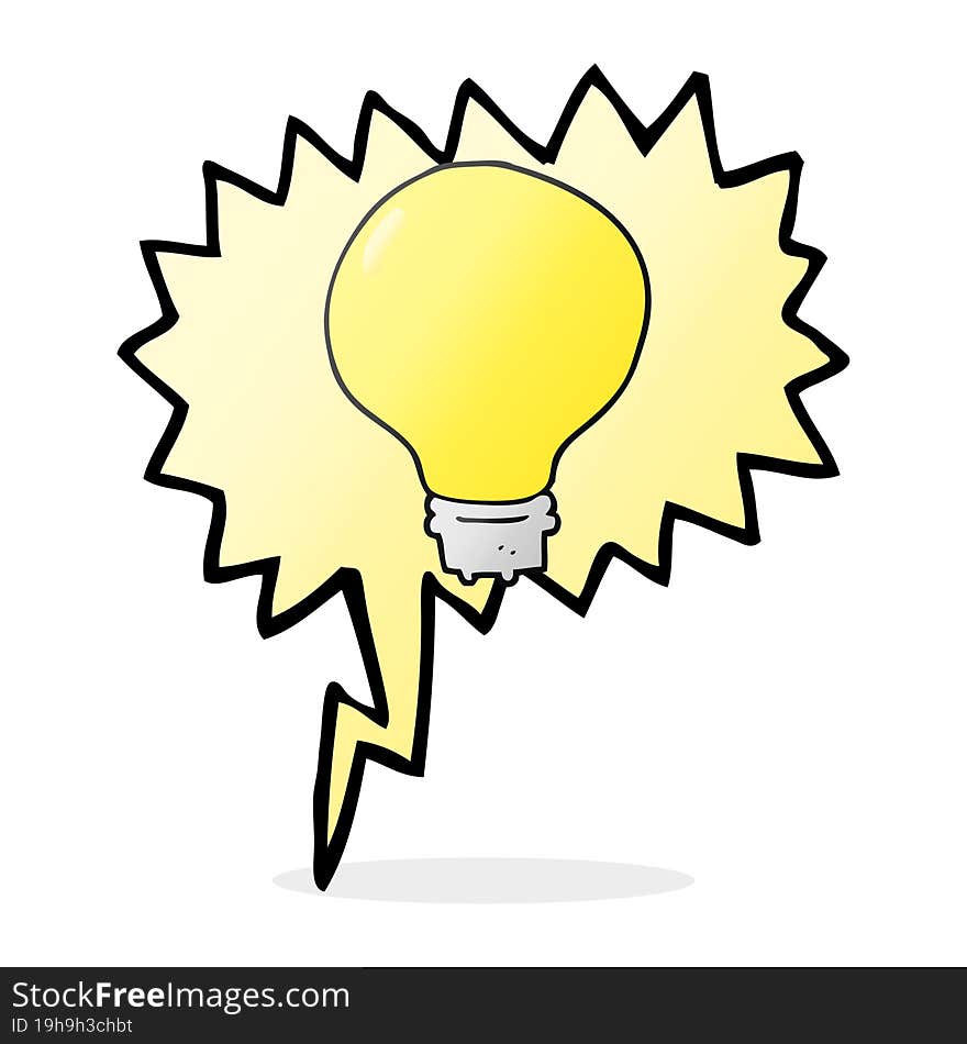 Speech Bubble Cartoon Light Bulb