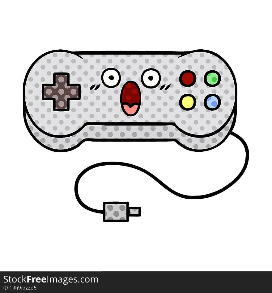 comic book style cartoon game controller