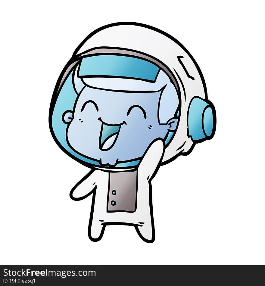 happy cartoon astronaut. happy cartoon astronaut