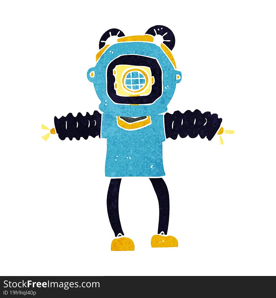 cartoon deep sea diver