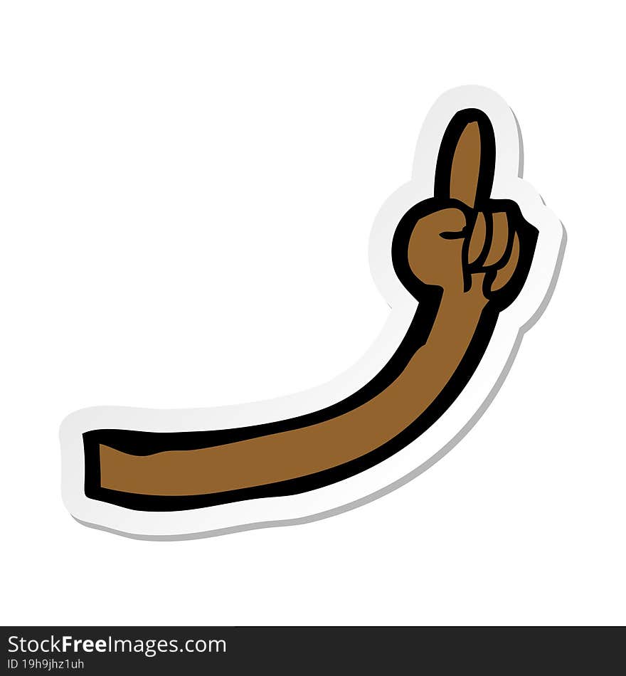 sticker of a cartoon arm