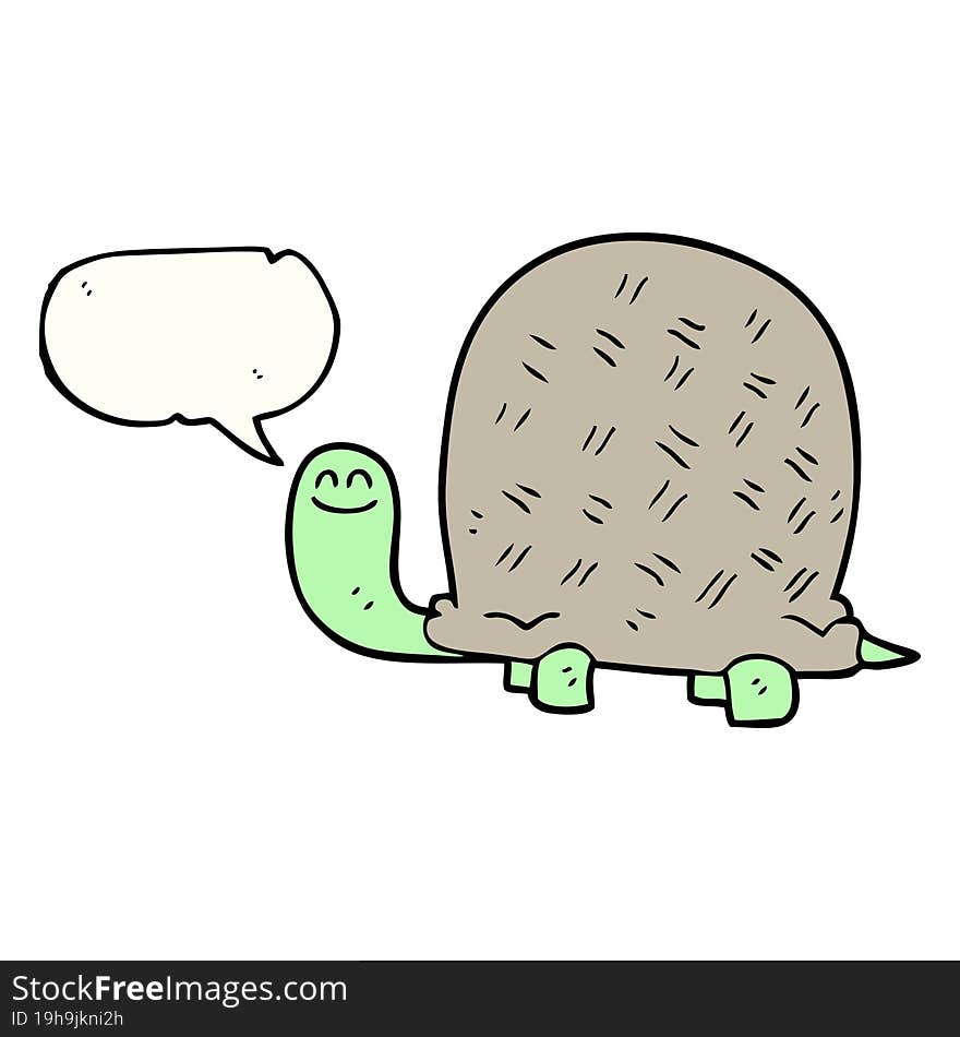 Speech Bubble Cartoon Tortoise