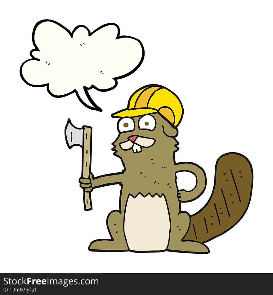 Speech Bubble Cartoon Beaver