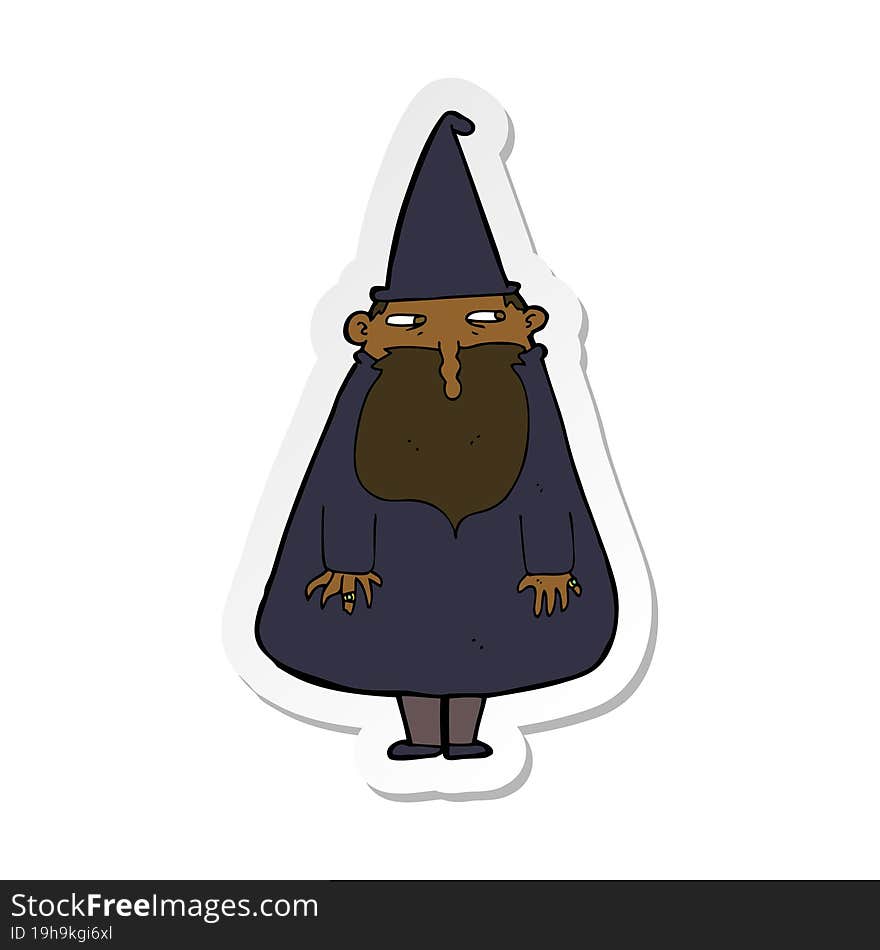 Sticker Of A Cartoon Wizard