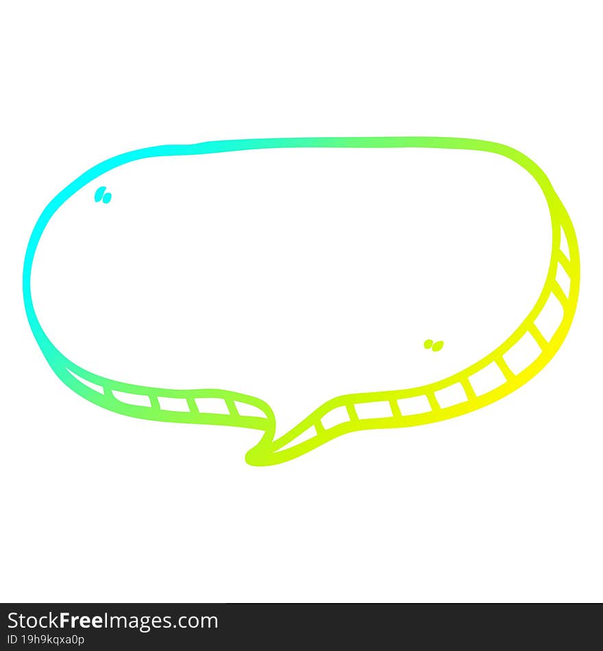 Cold Gradient Line Drawing Cartoon Speech Bubble