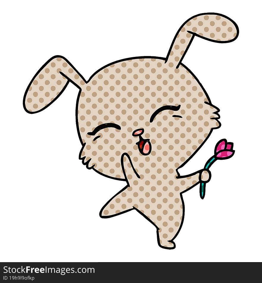 cartoon of cute kawaii bunny