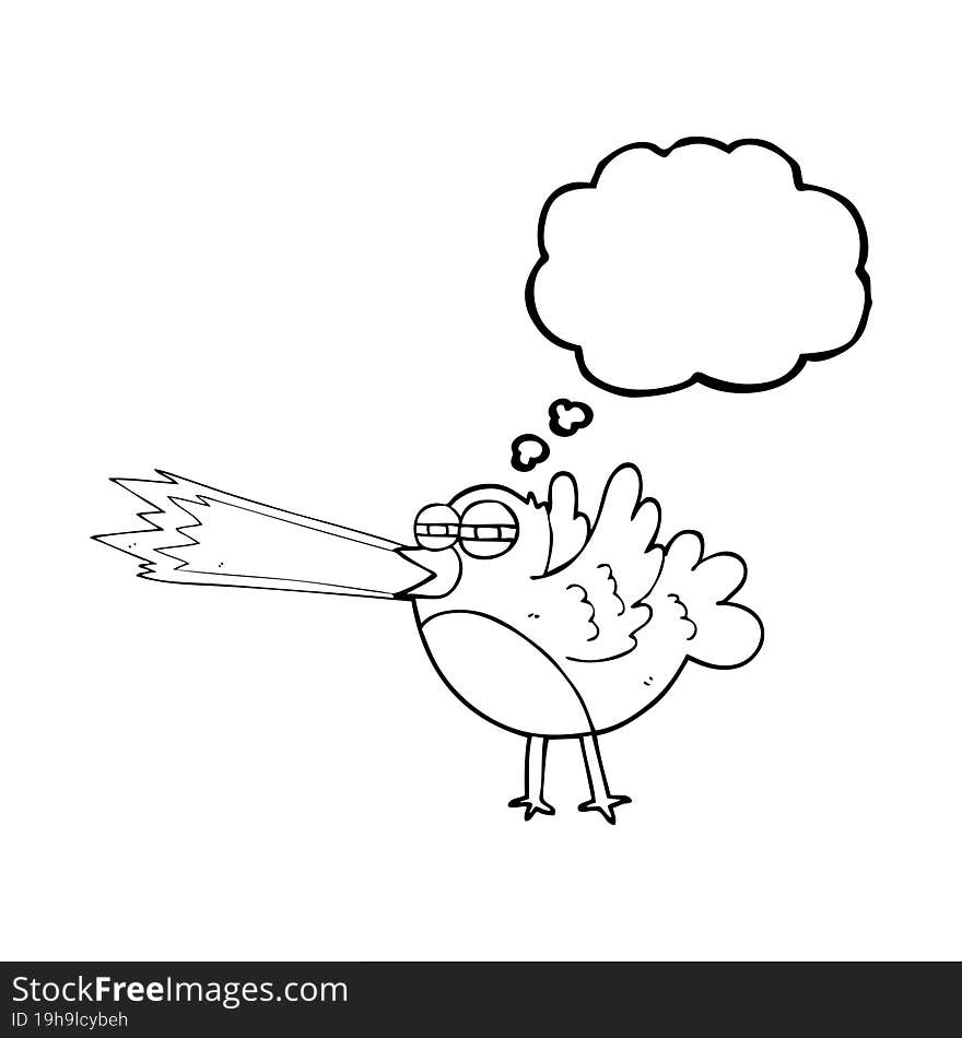 thought bubble cartoon bird