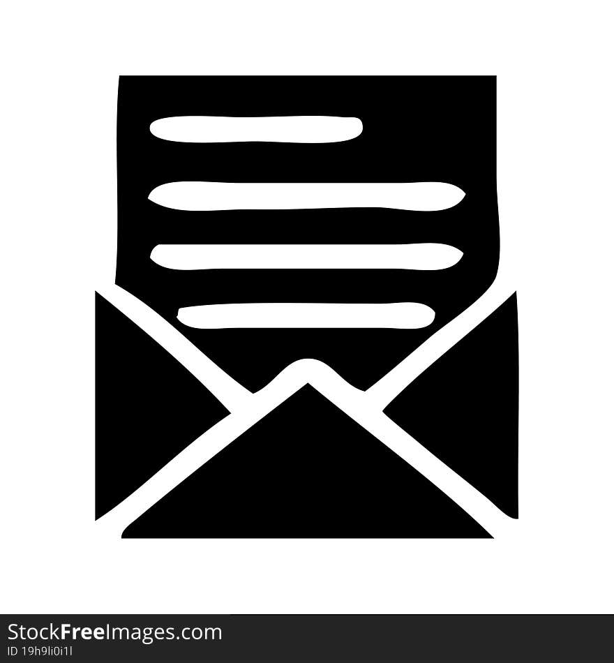 Flat Symbol Letter And Envelope