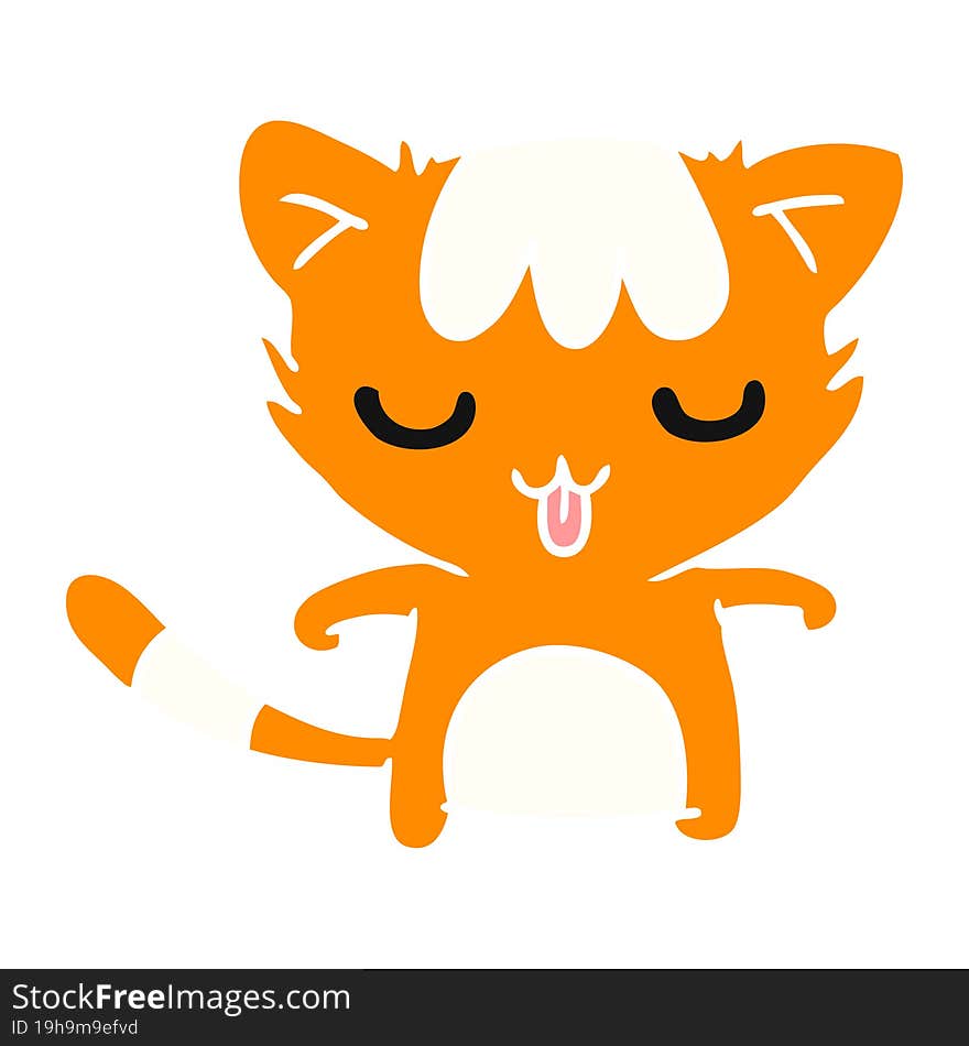 cartoon illustration of a kawaii cute cat. cartoon illustration of a kawaii cute cat