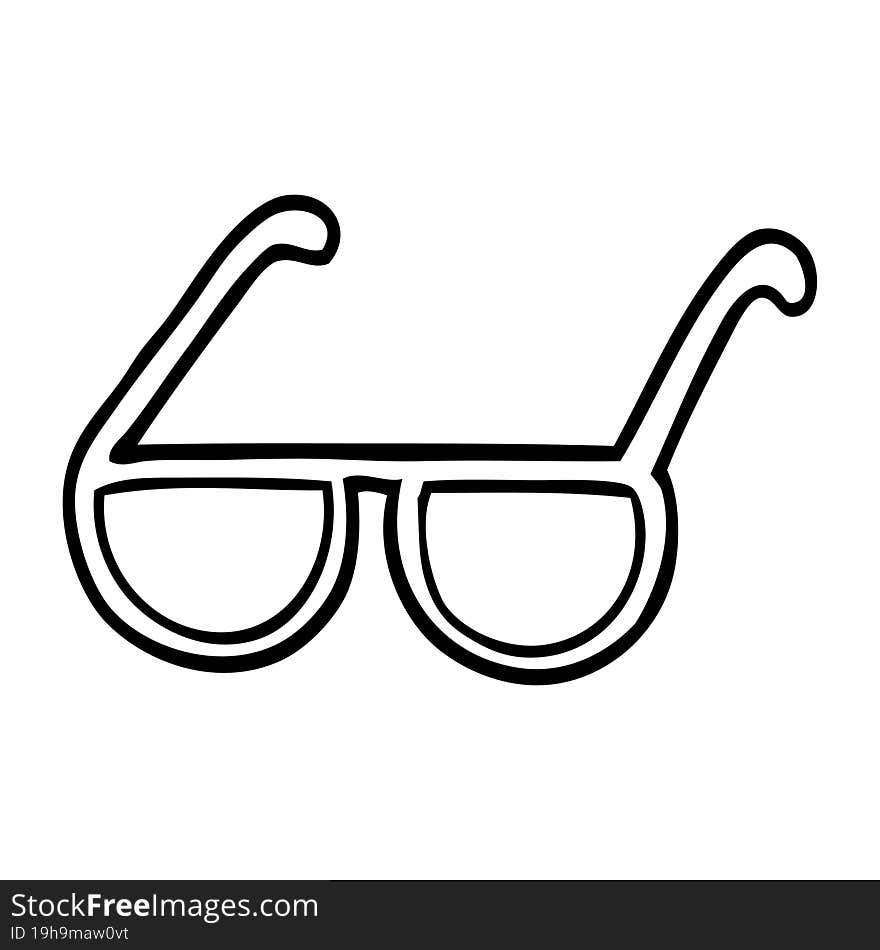 line drawing cartoon glasses