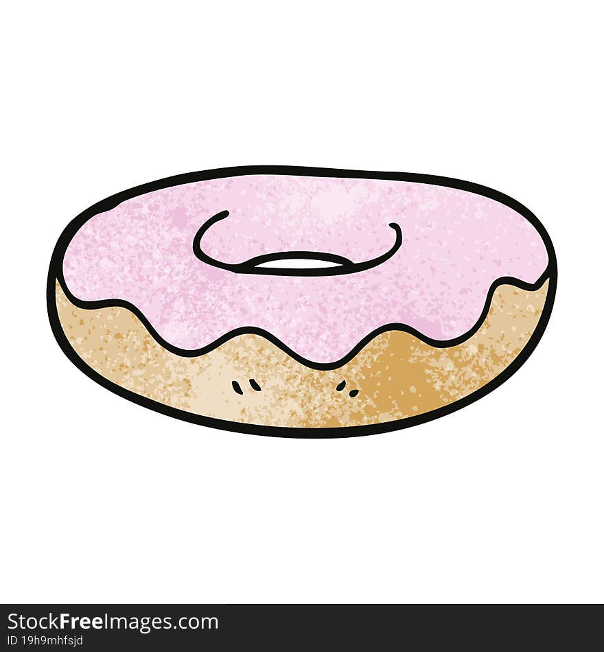 cartoon doodle iced donut